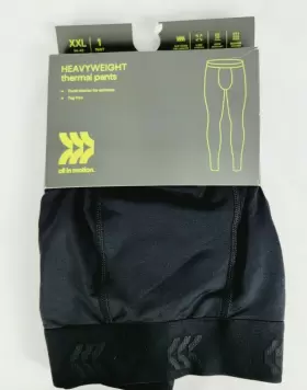 All In Motion 191905782020 Mens Xxl Heavyweight Thermal Pants - Black 2xl 44-46 Inch