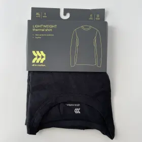 All In Motion 191905782051 Mens Lightweight Thermal Shirt - Size Xl 46-48 Black Base Layer