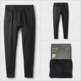 All In Motion 195994140976 Mens Heavyweight Thermal Pants - Black -small