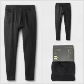 All In Motion 195994140976 Mens Heavyweight Thermal Pants - Black -small