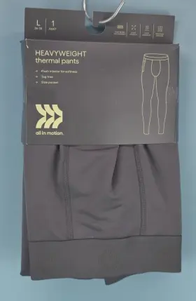 All In Motion 195994141188 Mens Heavyweight Tagless Thermal Pants Gray Size L