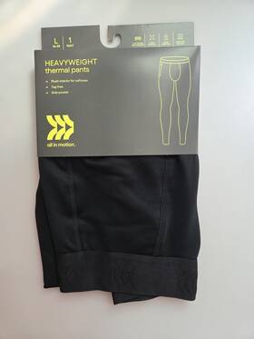 All In Motion 195994141270 Mens Heavyweight Thermal Pants - Black Large 36-38 Stretchy