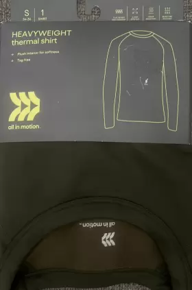 All In Motion 195994141287 New Mens Long Sleeve Heavyweight Thermal Shirt Olive Small 34-36