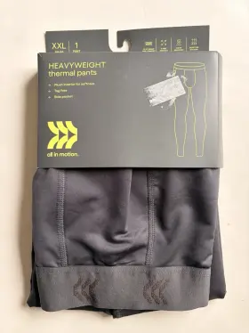 All In Motion 196761551261 Men S Xxl Thermal Pants Gray Heavyweight New