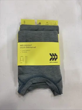 All In Motion 198101587596 Mid-weight Youth Thermal Set Size Small Gray