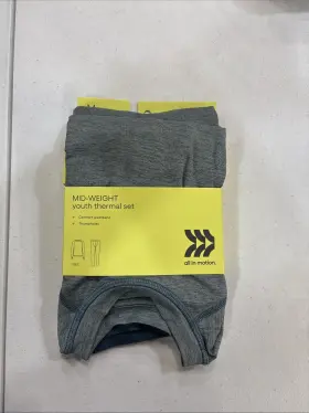 All In Motion 198101587688 Mid-weight Youth Thermal Set Size Medium Gray