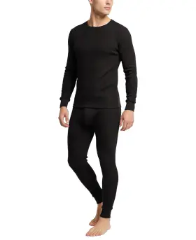 Asm010cpw Andrew Scott Mens Traditional Waffle Thermal Top And Bottom Set Cotton Blend Base Layer S