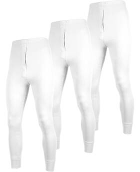 Andrew Scott Asm472x3 Mens 3 Pack Premium Cotton Base Layer Long Thermal Underwear Pants -