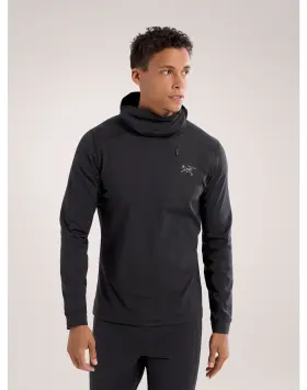L35110 Arcteryx Mens Black Rho Lt Hoody Base Layer Top Size Xxl
