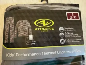 Athletic Works 199024419308 Kids Performance Thermal Underwear Boys Set Warm Small 6-7