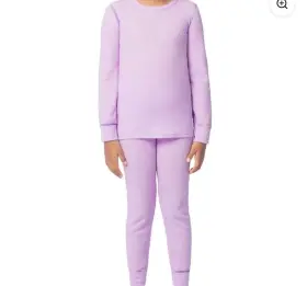 330804083 Athletic Works Girls Thermal Base Layer Set Xxl 18 Purple Sweet Violet