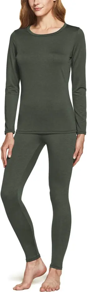 Athlio 809773951135 Womens Winter Thermal Underwear Long Johns Set Top And Bottom For Cold