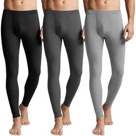 August Alley Alley-rw57 3 Pack Mens Waffle Thermal Bottom Long Underwear Johns Soft Base Layer