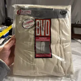 B.v.d 761253449090 Bvd Men Xl 40-42 Natural Warmer Medium Weight Cotton Thermal Bottoms Pants