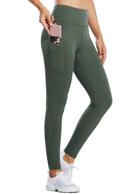 Baleaf Baleafabd441a05wbl09605 Womens Thermal Leggings Fleece Lined Waterproof Size L Army Green