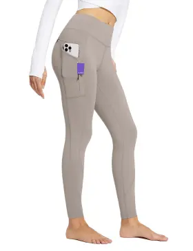 Baleafbfy051awbb08e0508 Baleaf Womens Fleece Lined Leggings With 5 Pockets Thermal Warm Winter Tights High