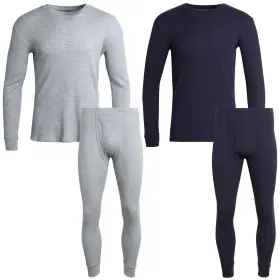 Bass Creek Outfitters 638310973020 Mens Thermal Underwear Set - 4 Piece Waffle Knit Shirt And Long Johns Base
