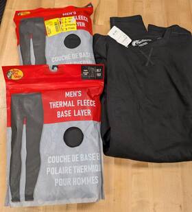 Bass Pro Shops 840194734189 Lot Of 3 Thermal Fleece Base Layer Pants And Shirt Mens Xlt Black