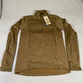 Beyond Clothing 888610076109 A2 Krios Crew Pullover Grid Fleece Polartec Power Coyote Medium Long
