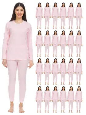 Billionhats 056576300629 24 Pack Of Wholesale Bulk 2pc Thermal Sets For Woman Base Layer Long Johns U