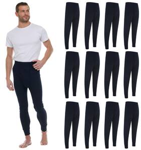 Billionhats 917-sib-3020-blue-xl-12 12 Pack Thermal Pants For Men Long Johns Mens Underwear Bulk Wholesale Cott