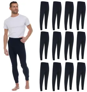 917-sib-3020-blue-xl-12 Billionhats 12 Pack Thermal Pants For Men Long Johns Mens Underwear Bulk Wholesale Cott
