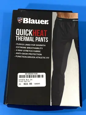 8007 Blauer New Quick Heat Thermal Pants Black 2xl Regular