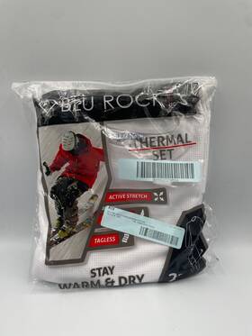Blu Rock 786935851626 2-piece Thermal Set Mens Small White Active Stretch Base Layer Nwt