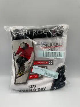 Blu Rock 786935851626 2-piece Thermal Set Mens Small White Active Stretch Base Layer Nwt