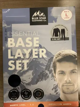 Blue Star Clothing 848496055025 Co. Mens Lg. Essential Base Layer 2 Pc Set Expedition Warmth