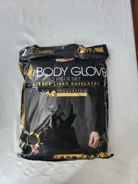 Body Glove 810081212700 M Medium Mens Fleece Lined Baselayer 2 Piece Set Top Bottoms