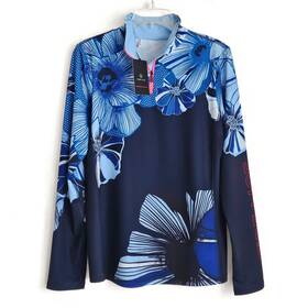 Bogner 062169189824 Nwt Fire Ice Margo 2 First Layer Blue Floral Printed Shirt Large
