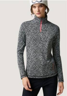 Bogner Margo2 Fire Ice Black White Base Layer Quarter Zip Lg