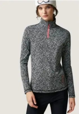Margo2 Bogner Fire Ice Black White Base Layer Quarter Zip Lg