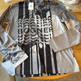 Verti1 Bogner Women Sz Xxl Grey Multi Graphic Skier Base Layer Nwt