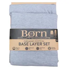 Bo27137as-gr Born Outdoor Gray Organic Cotton Base Layer Long Set - Size Xl