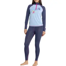 Bo29883as Born Outdoor 2 Pc Base Layer Leggings Pants And 1/4 Zip Shirt Set Womens Large New