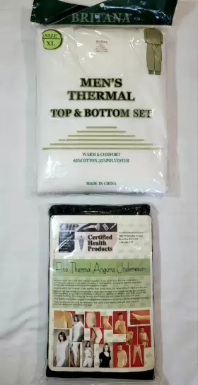 1779 Britana/chp 3-pc New Thermal Angora Underwear Men Xxl Long Sleeve Top And Bottom Set Xl