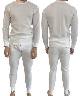 Brooklyn Vertical Ny184 Mens 2-piece Waffle Thermals Set Long Sleeve Shirt Pants Johns Waff