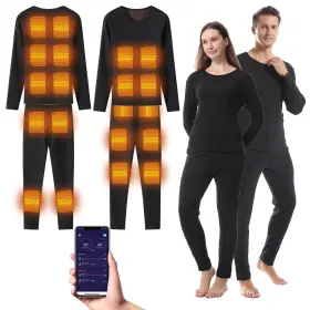 Bstsv 229020739811 Thermal Underwear For Men Electric Heated Black 3xl