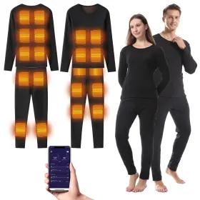 Bstsv 229020739828 Graphene Heated Thermal Underwear Set 20 Heating Zones Soft Fleece Lined Ap