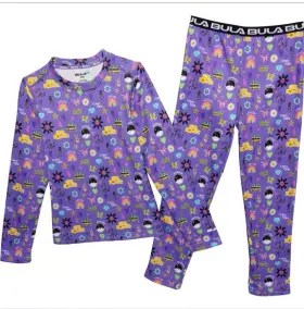 Bula 777221409379 2 Pc Rainbow Midweight Base Layer Shirt And Pants Set Girls Med 10-12 New