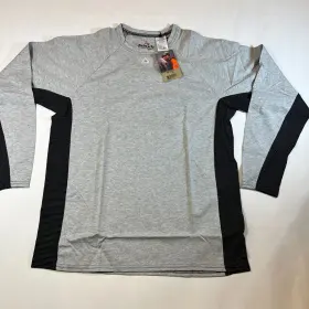 Mpu8gy3 Bulwark Fr Base Layer Mens Large Heather Gray Cotton Raglan Long Sleeve Pullover