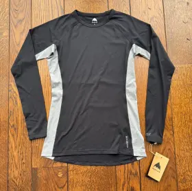 Burton 193177005951 Womens Midweight X Base Layer Crew Long Sleeve Shirt Large Black Nwt