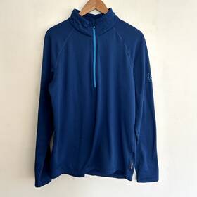 Burton 632059460285 Ak Grid Half Zip Polartec Pullover Base Layer - Mens Large Blue