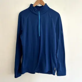 Burton 632059460285 Ak Grid Half Zip Polartec Pullover Base Layer - Mens Large Blue