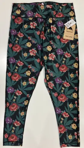 Burton 889049444798 Drirelease Midweight Wool Blend Base Layer Pants Womens Large Nwt Floral