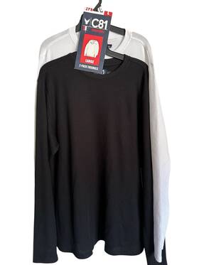 C81 Essentials 196614317815 Men S 2- Pack Thermal Shirts Black White Nwt