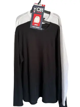 C81 Essentials 196614317815 Men S 2- Pack Thermal Shirts Black White Nwt