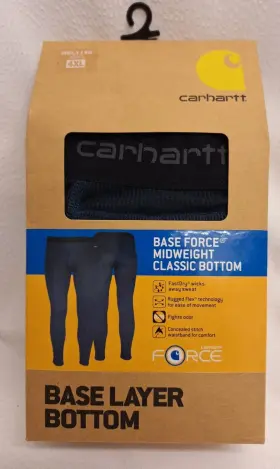 Carhartt 061492037585 Nwt Base Force Midweight Classic Navy Blue Mens Size 4xl Bottoms